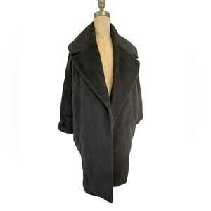 LINE The Label black wool blend oversized coat